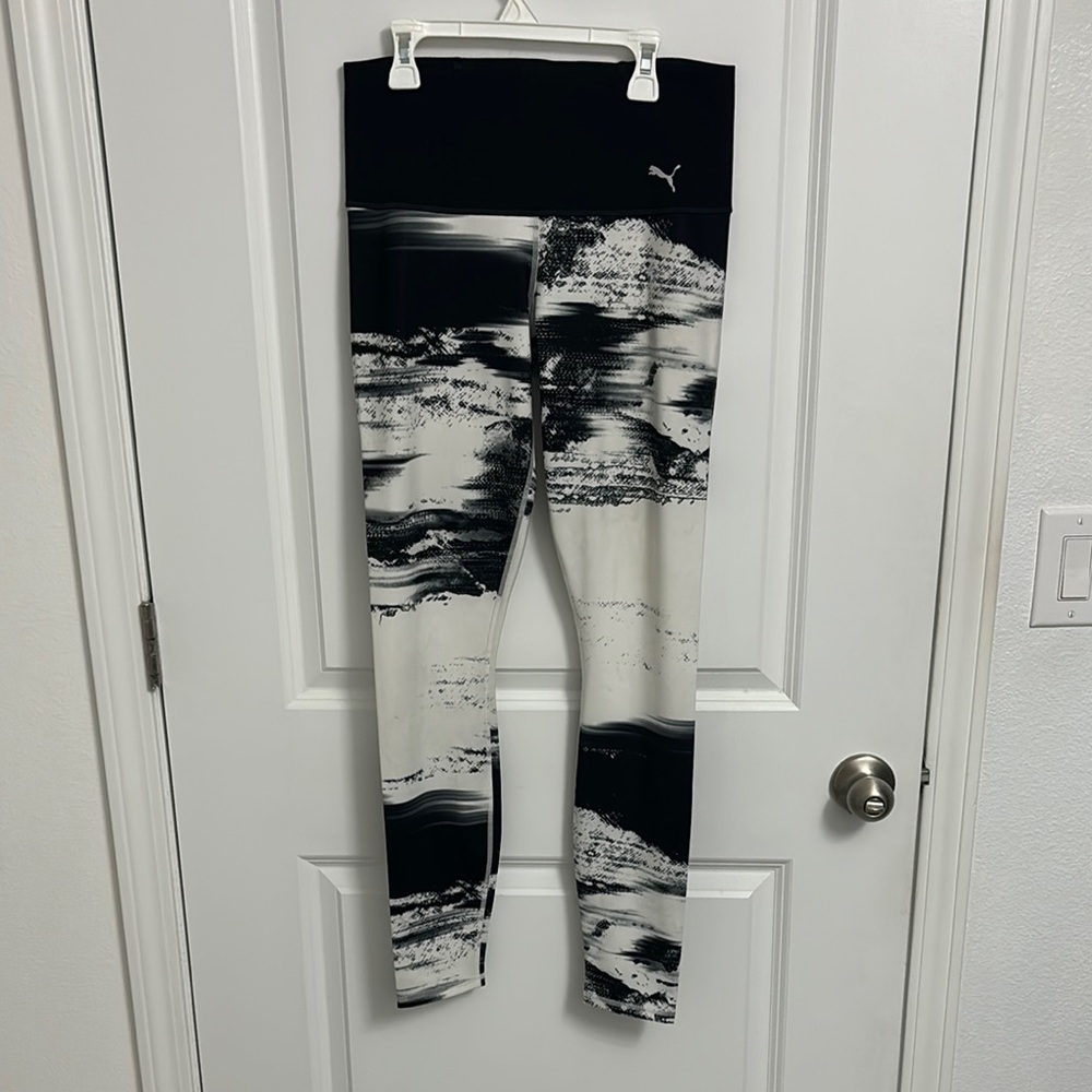 Puma Womens Black and White Active Leggings
